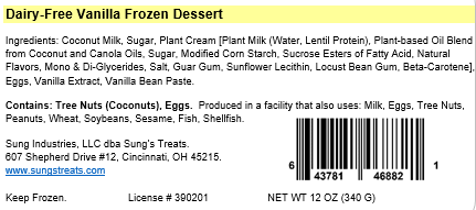 Dairy-Free Vanilla Frozen Dessert, 2 Pints