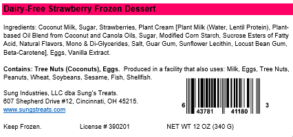 Dairy-Free Strawberry Frozen Dessert, 2 Pints